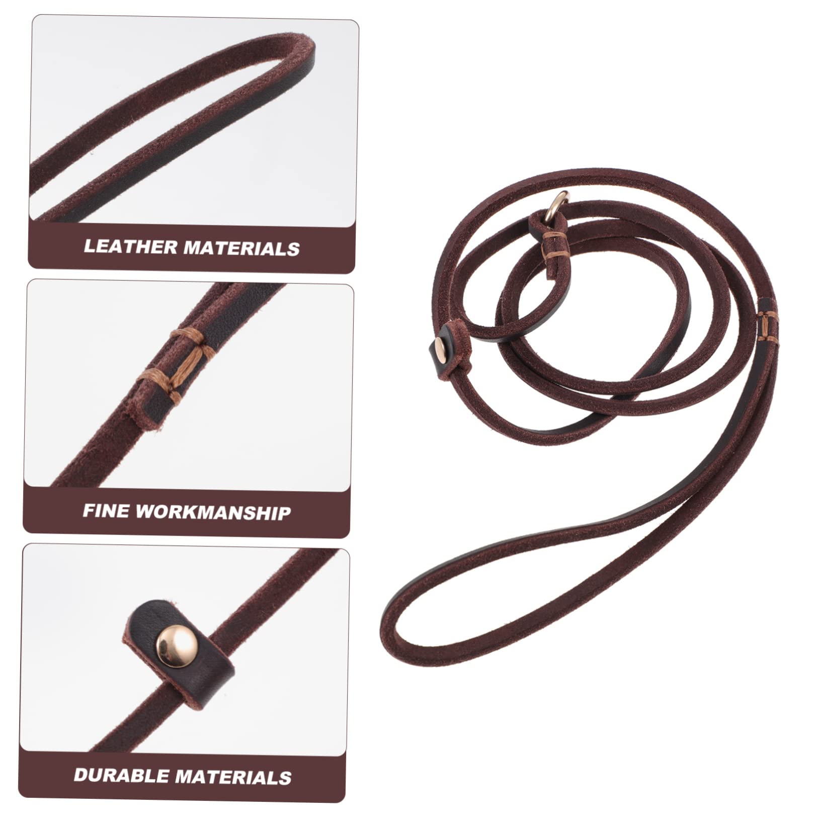 FRCOLOR 5pièces Laisse Cuir pour Chien avec Poignée Corde De Traction Résistante pour Entraînement Et Adaptée Aux Petits Animaux