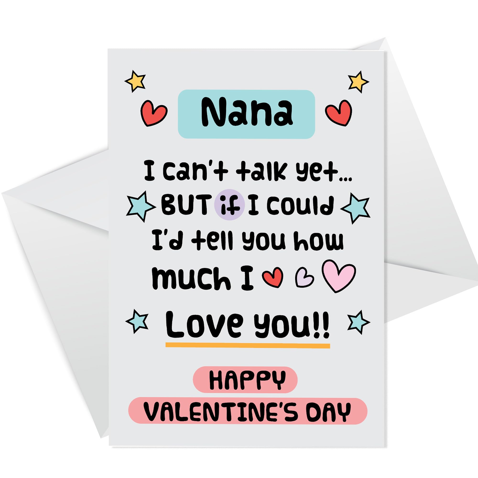 RED OCEAN Happy Valentines Card For Nana, Valentines Card For Nana, Card From New Baby, New Nana Card, Card From Granddaughter Grandson, Valentines Cards For Her