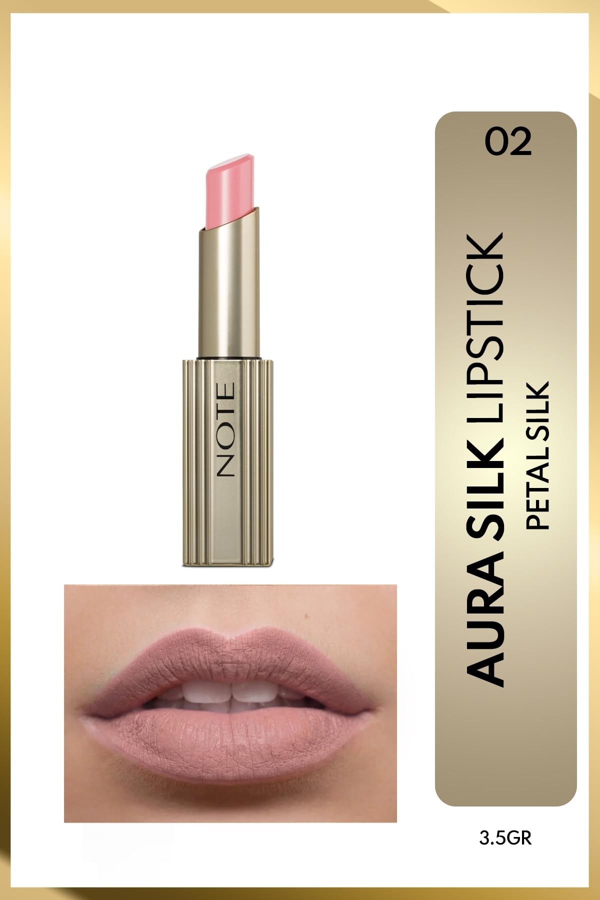 Aura Silk Lipstick 02 Petal Silk Kremsi Yarı Parlak Ruj - Nude
