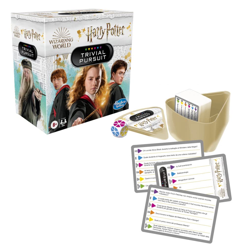 Hasbro Gaming, Trivial Pursuit Harry Potter, Gioco da Tavolo con 600 Domande per 2 o Più Giocatori, Giochi di Halloween, Per Bambini e Bambine dagli 8 Anni in Su, Multiplayer Compatto