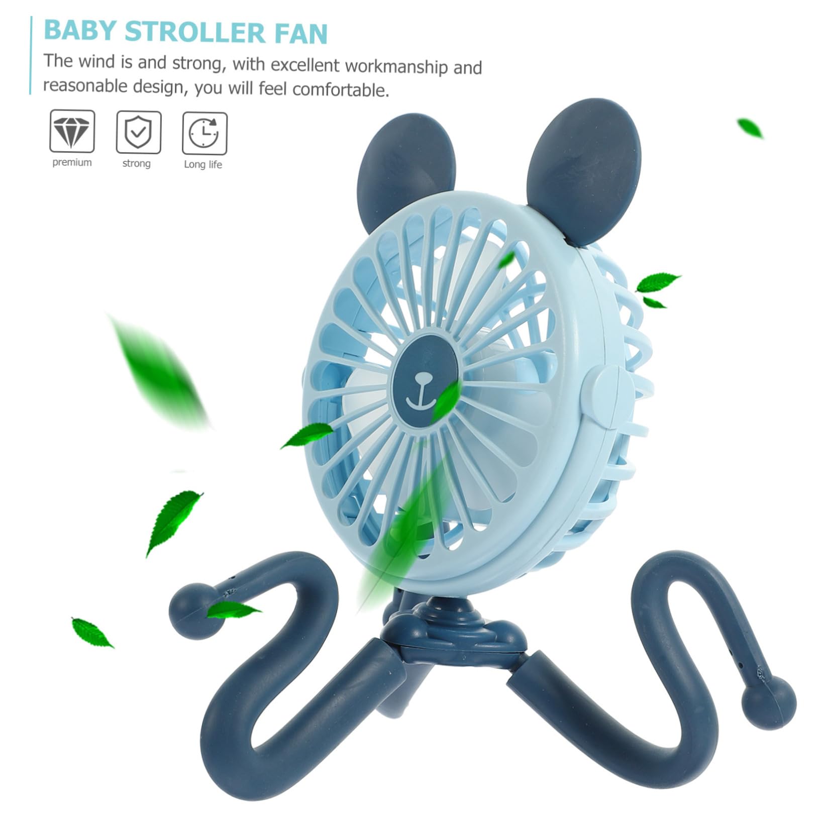 TOYANDONA Ventilatore Forma di Polpo Portatile Piccolo per Scrivania Ventilatore per Passeggino Batteria Ricaricabile e Connessione USB