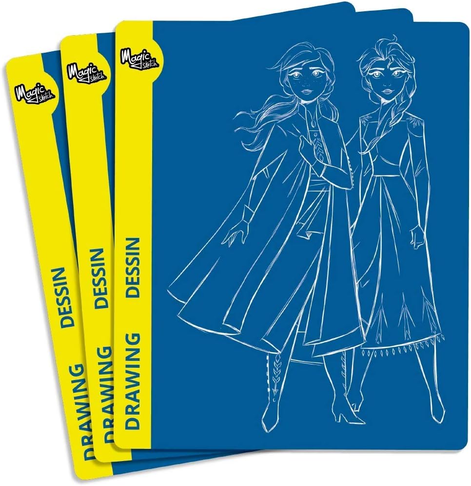 Boogie Board Disney Frozen II Magic Sketch - Paperless Writing Tablet, 4 Stylus, Stencils of Frozen Characters Elsa, Anna, Olaf & More - Authentic