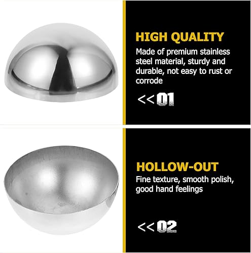 Miniatura 4 de Happyyami Bola de observación de la bola del hemisferio medio espejo de la esfera del hemisferio bola de pulido del acero inoxidable