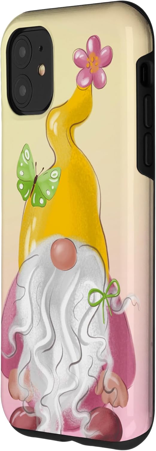 Cute Gnome For Women Girls And Summer Mom Green Butterfly Case for iPhone 11