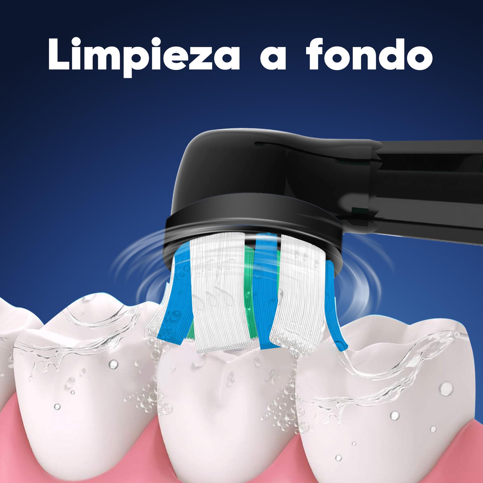 Recambio Cepillos Compatible con Oral B IO Cepillos Eléctrico, Cabezales Compatible con Oral B IO 2/3/4/5/6/7/8/9/10 Cuida tus Dientes y Encías (8 Negro/Blanco)