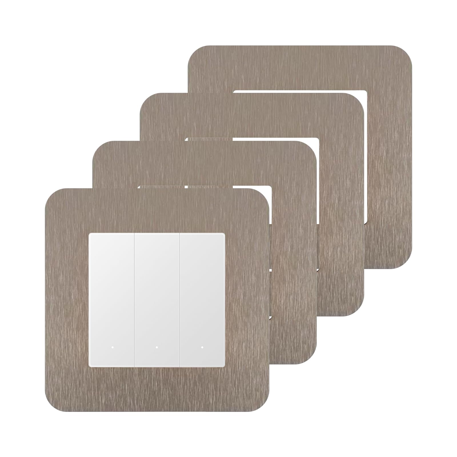 KUKUJIWA 4PCS Light Switch Surrounds, Wall Plates for Light Switches,Light Switch Cover Plate,Finger Plates for Light switches,Light Switch Frame Surround for Home Decoration（ Champagne）