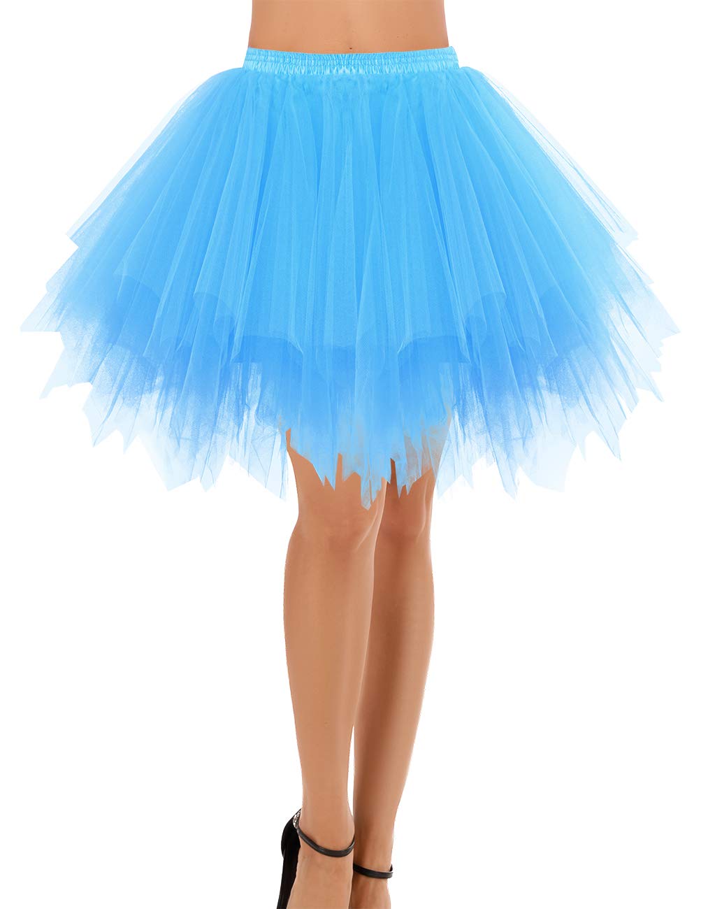 Adult Tutu Skirts for Women Halloween Cosplay Party Ballet Bubble Dance Skirts with Multi-Layer Frilly Plus Size Blue XL