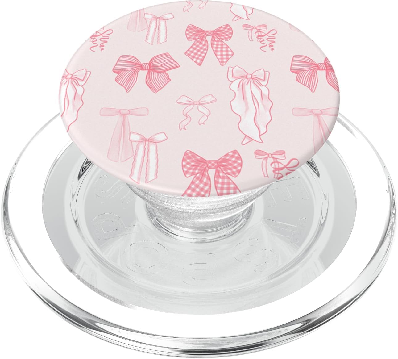 Coquette Pink Bow Pattern PopSockets PopWallet for MagSafe