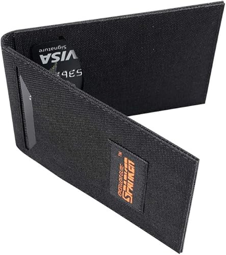 EXCELLENT ELITE SPANKER Slim Slim Bifold bolsillo frontal titular tarjeta caso con 2 ranuras para tarjetas, Negro -, Cartera delgada