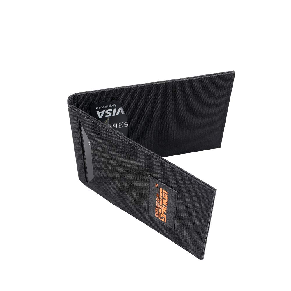 EXCELLENT ELITE SPANKER Slim Thin Bifold Front Pocket Card Holder Credit Card ID Case with 2 Card Slots(Black).