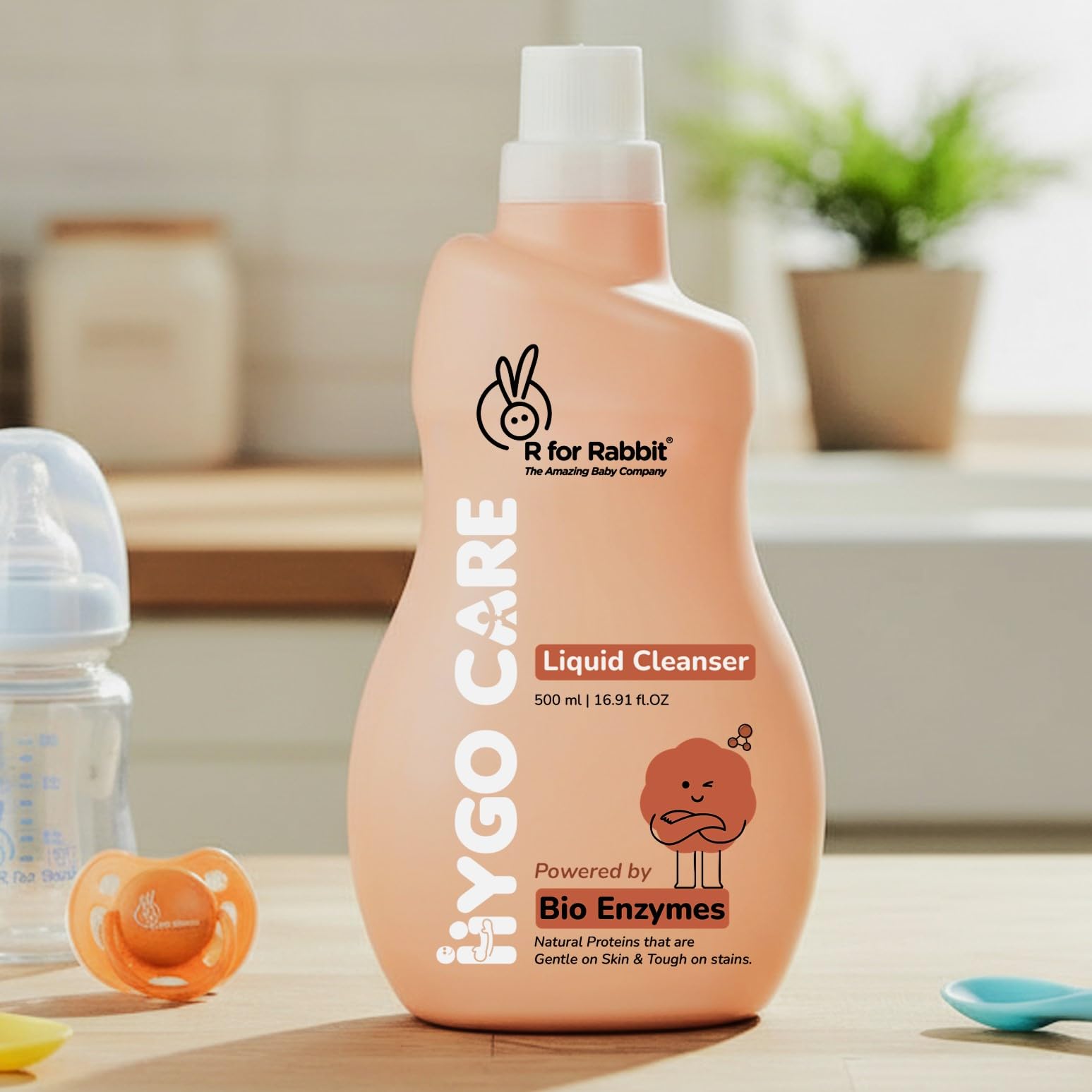 R for Rabbit Hygocare Baby Liquid Cleanser 500 ml Anti-Bacterial Kills Residue-Free Eco-Friendly Bio-Enzymes Supports Healthy Sensory Exploration Cleanser for Bottles, Nipples, Toys-image-21