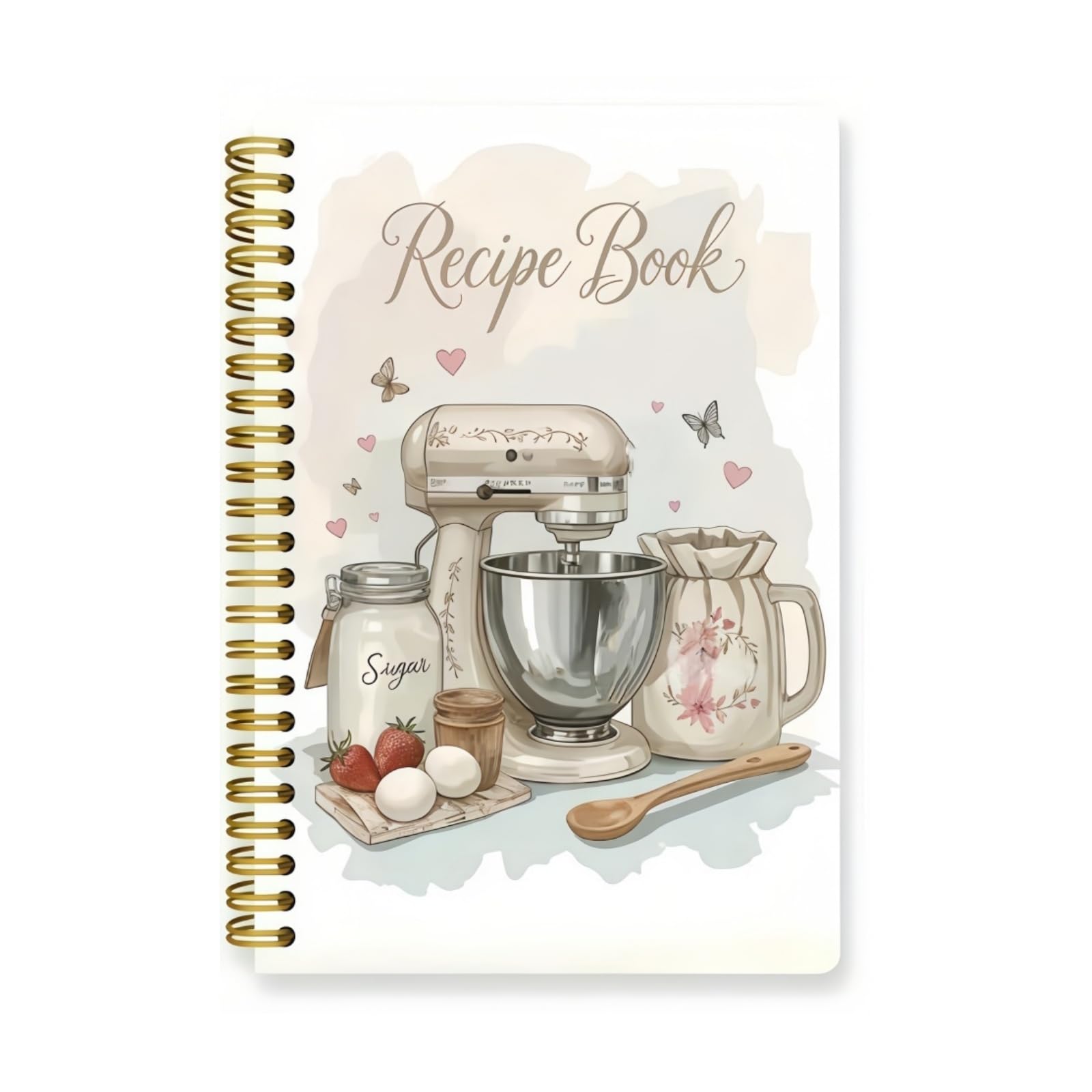 Duminyu Personalised Recipe Book for Own Recipes - A5 Spiral Bound Blank Recipe Notebook with Conversion Chart, 100 Pages Wirebound Journal for Home Cooks, Bakers & Food Lovers