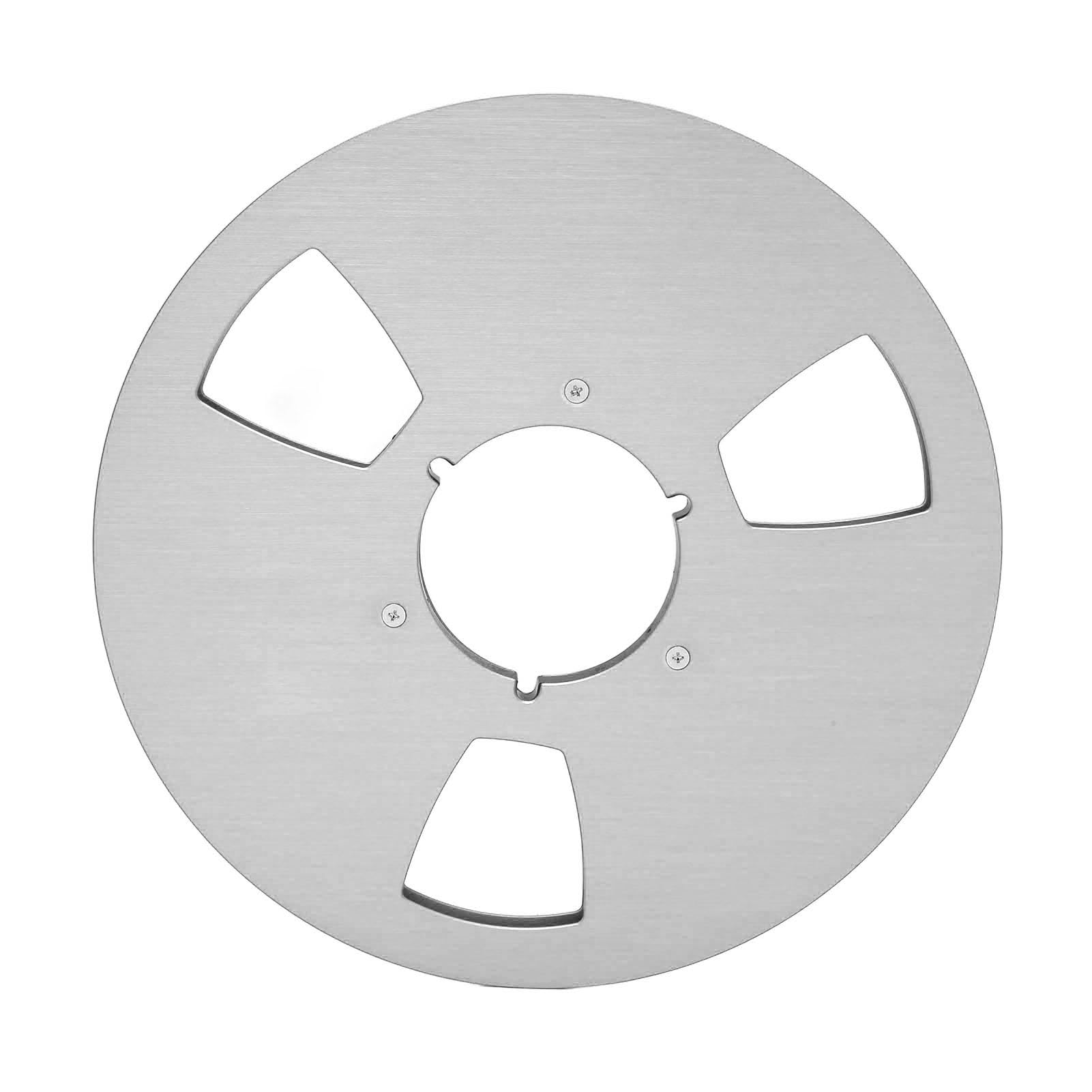 Carrete de Recogida Vacío de 10,5 Pulgadas, Pieza de Máquina de Apertura Universal de 3 Orificios con Aleación de Aluminio, para Carrete de Recogida de Cinta de Sonido (Silver)