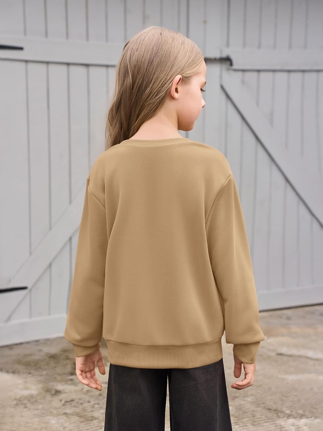 Haloumoning Girls Long Sleeve Sweatshirts Kids Casual Crewneck Loose Fit Pullover with Pockets 5-14 Years - Image 6