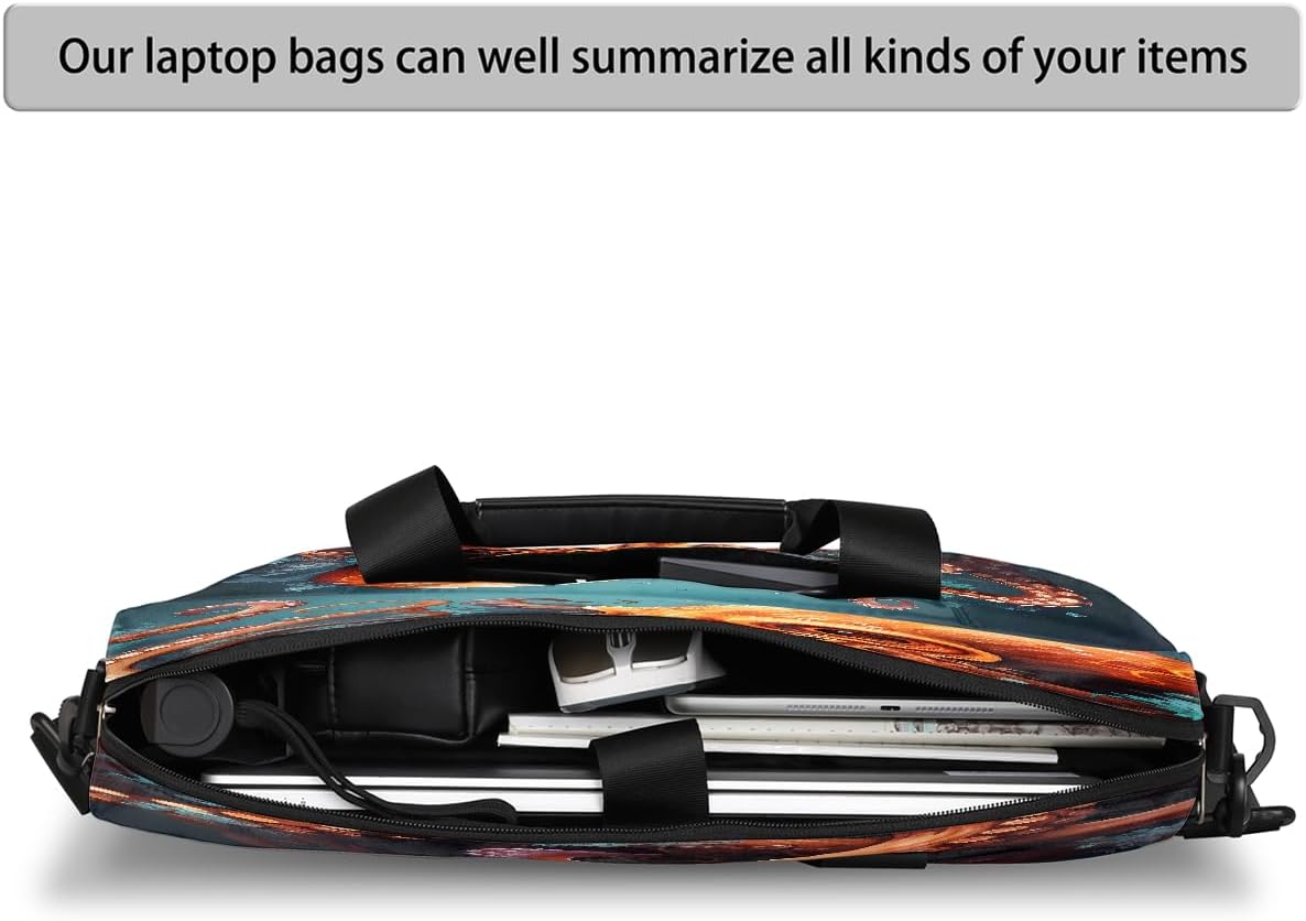 Laptop Bag Ocean Sea Octopus Laptop Case Sleeve Messenger Bags with Shoulder Strap Briefcase for Laptop 13 14 14.5 15.6 16 in