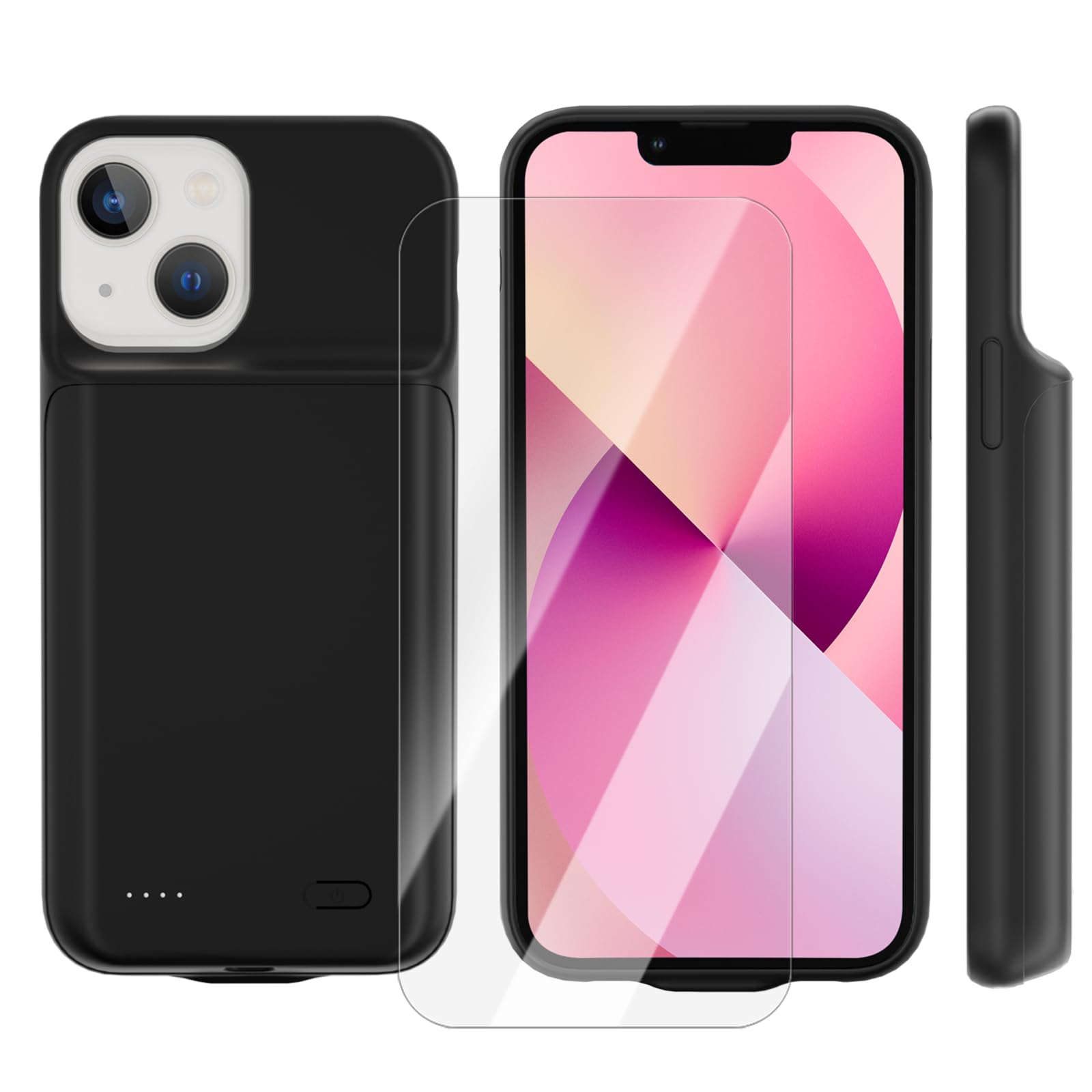 Akkuhülle für iPhone 12 Mini/13 Mini(5.4“), 8500mAh Schlanke Tragbare Ladeschutzhülle, Wiederaufladbare Schutzhülle Powerbank Handyhülle Akku Hülle für iPhone 12 Mini/13 Mini