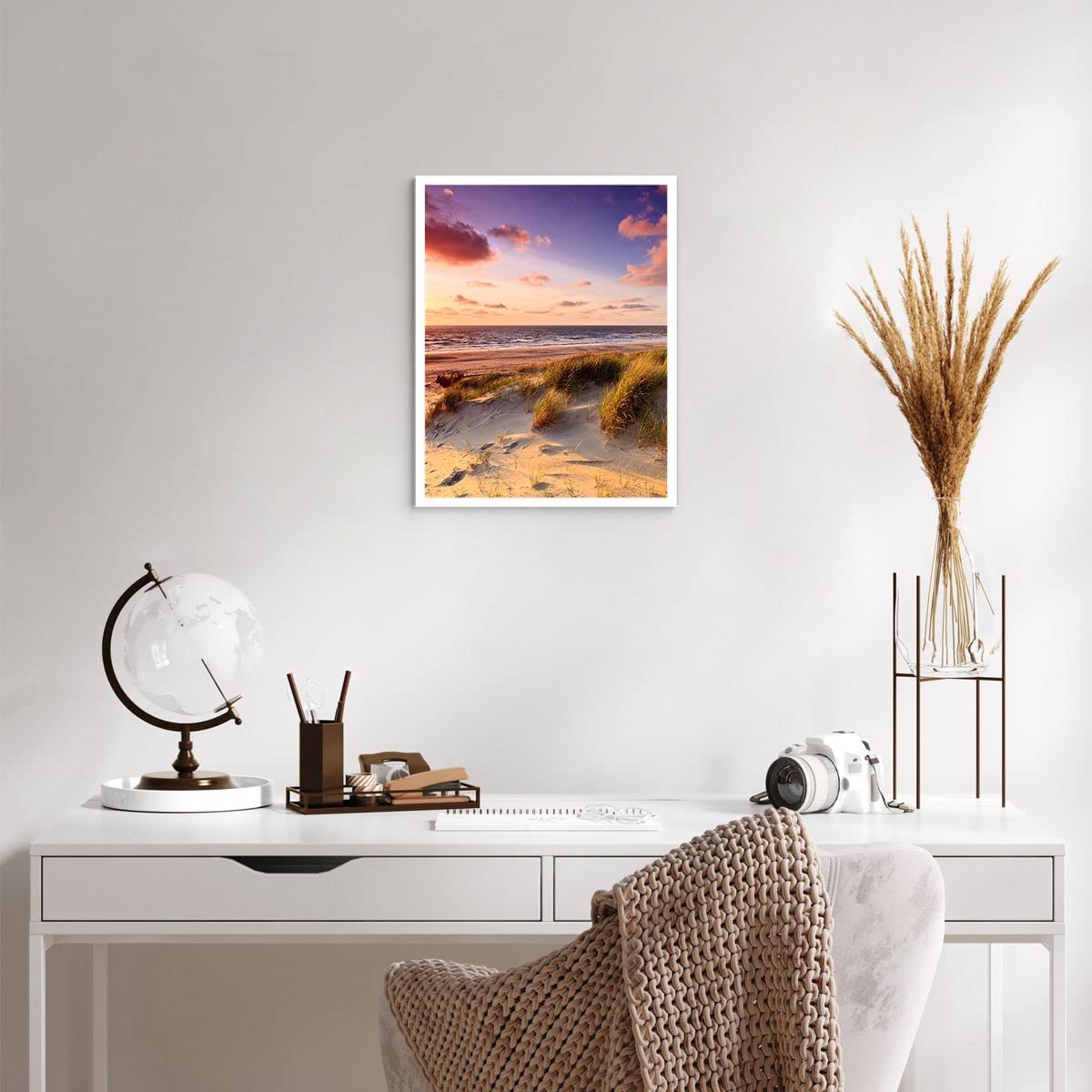 Quadro Su Tela Spiaggia E Mare 120x50cm – Stampa Moderna Per Soggiorno E Camera, ARTTOR