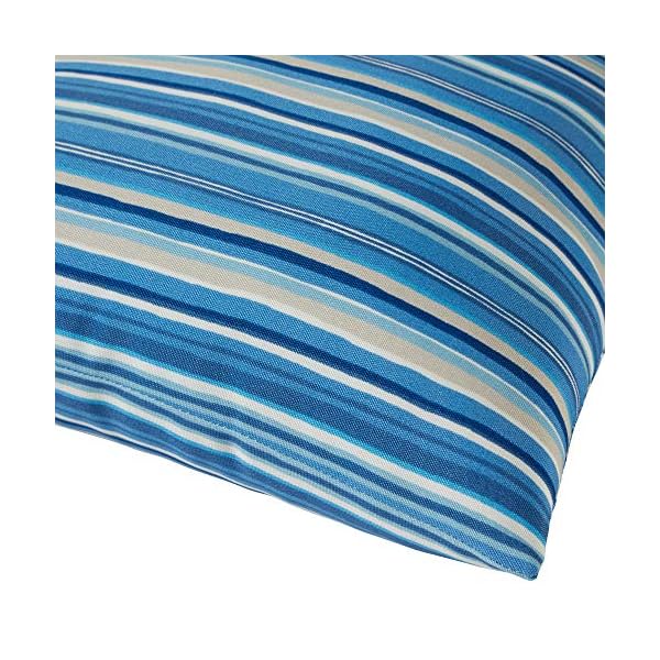 Greendale home fashions outdoor 17 inch square throw pillow set of 2 steel blue stripe 2 count  urban country home decor