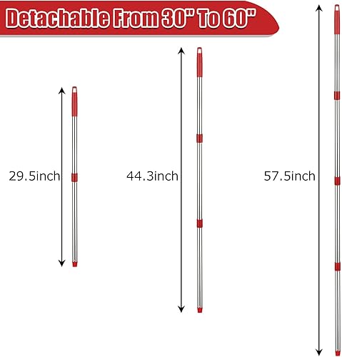 Miniatura 2 de AKOLAFE 2 juegos de mango de repuesto para trapeador giratorio compatible con mango de repuesto O-Ceda de trapeador comercial de 4 secciones, mango