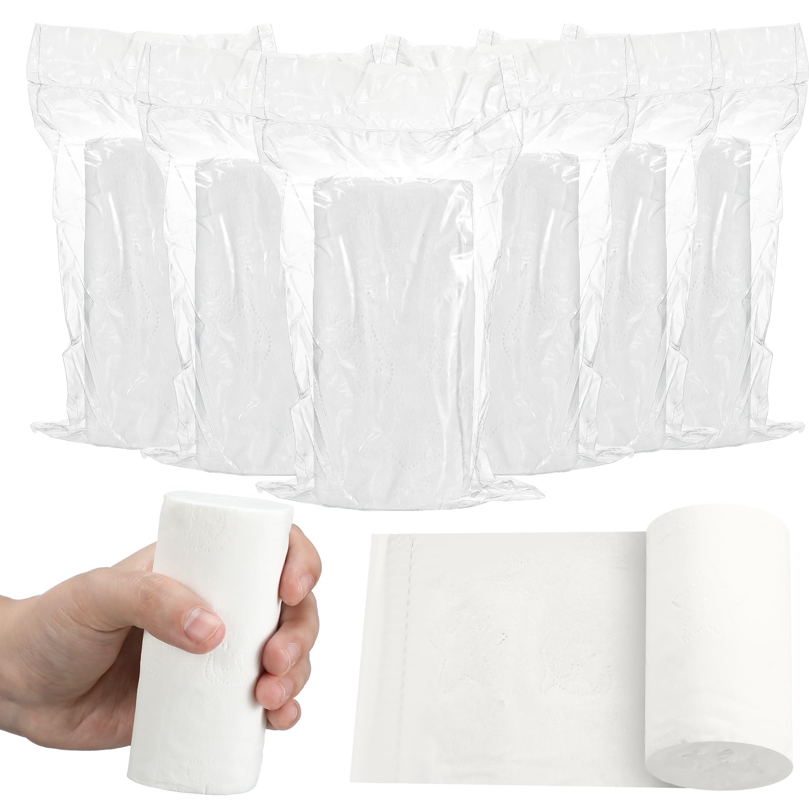 Affrolling 6 Rolls Travel Toilet Paper to Go Packs Soft Bulk, Clear