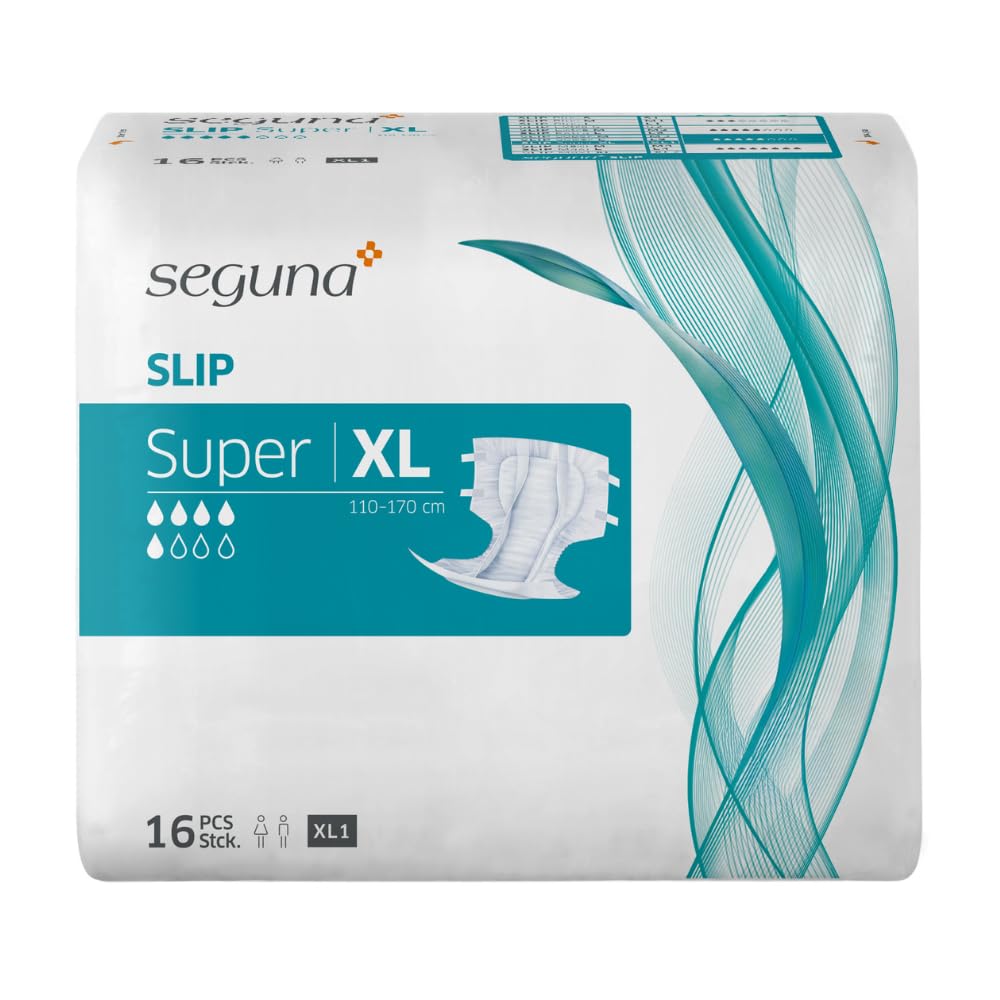 SEGUNA Slip Super, Inkontinenz Windeln für Erwachsene, Frauen, Männer, Windeln bei schwerer Blasenschwäche, Stuhlinkontinenz (XL (Sparpaket 3 x 16 Stück))