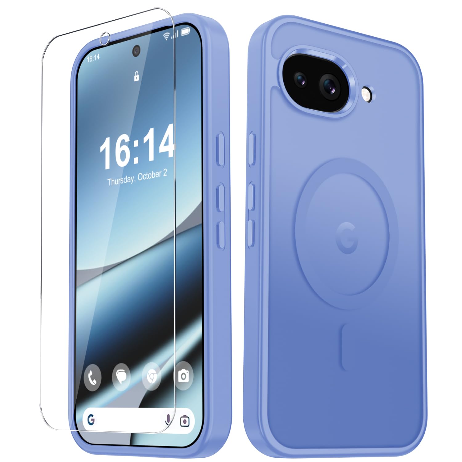 for Google Pixel 10a Case, Matte Magnetic Phone Cover, Purple | Fit for MagSafe, Screen Protector included, Shockproof Military Grade Protection, Translucent Frosted Back