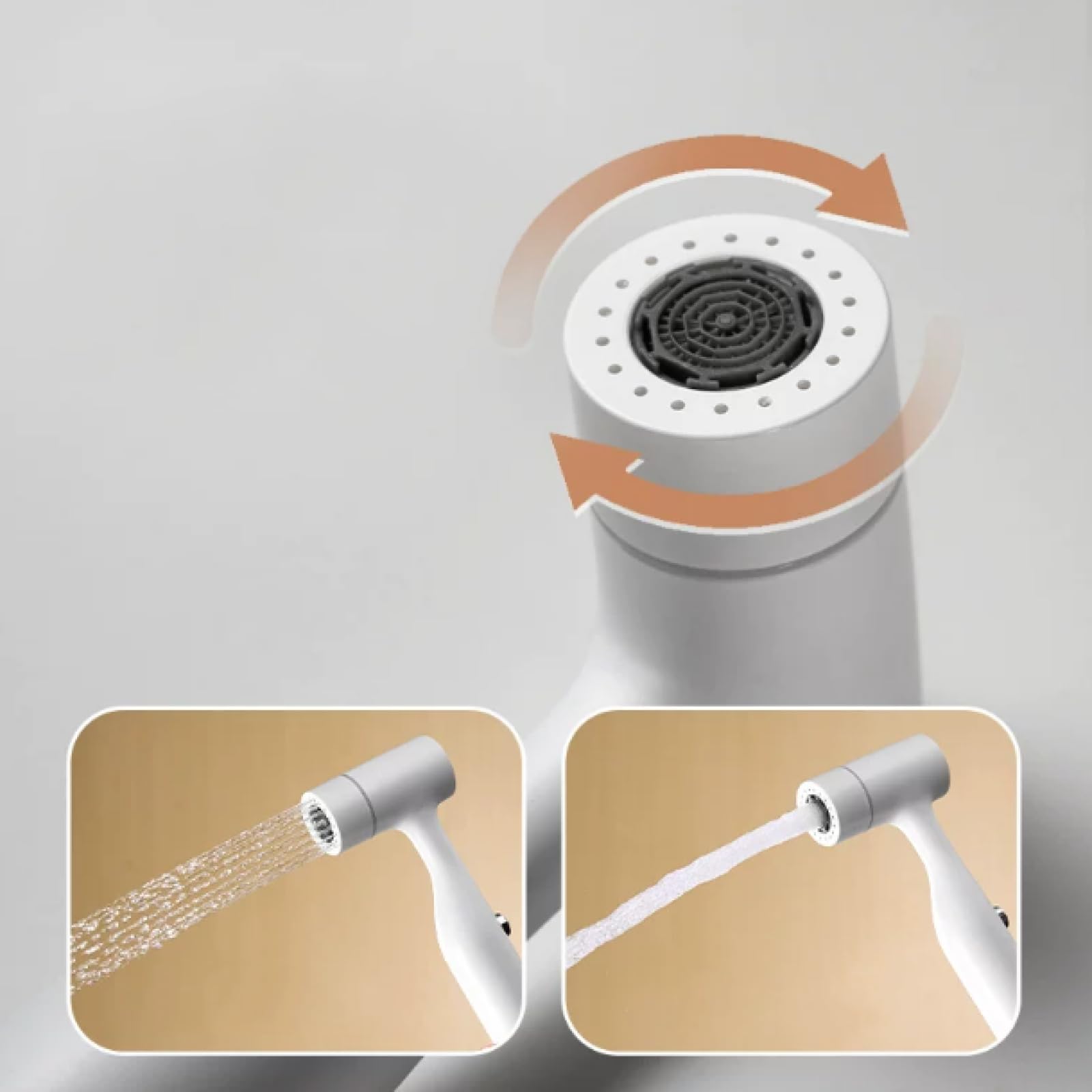 Hand Held Bidet Sprayer Grifo WC Higienico Mezclador De Agua Fría Y Caliente Soporte Ajustable De 30° Montado En La Pared Latón,Gris Pistola