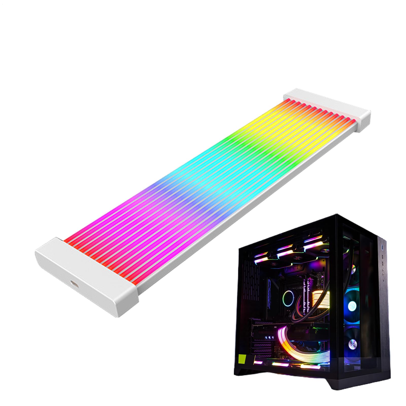 Amazon.co.jp: RGB PC ケーブル,電源 PSU スリーブ付き延長ケーブル