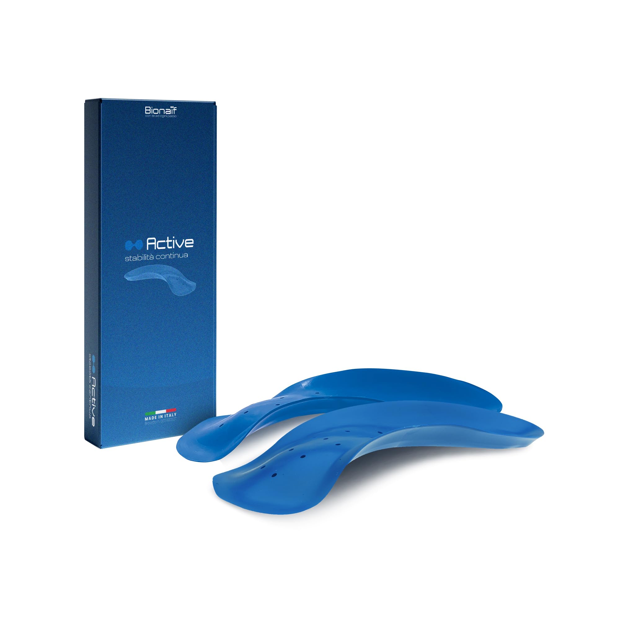 Bionaif Plantilla Ortopédica para Fascitis Plantar, Pie Plano y Espolón Calcáneo, Soporte del Arco Plantar, Azul Grande, Talla 43-48 (96-105 kg)