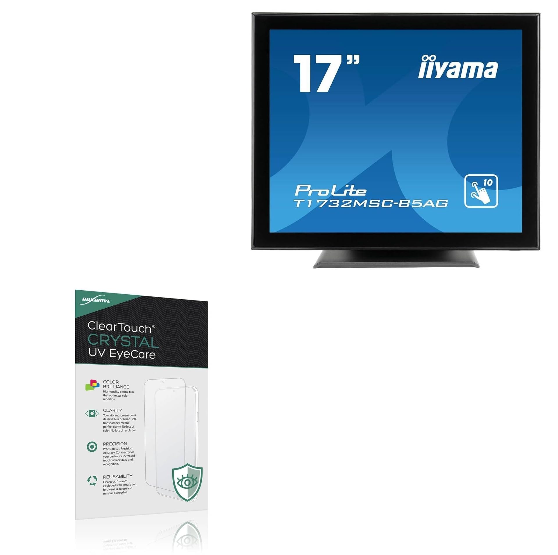 BoxWave Screen Protector Compatible With IIyama ProLite T1732MSC-B5AG - ClearTouch Crystal Anti-UV EyeCare (2-Pack), Filters out Harmful Blue Light Reduce Fatigue