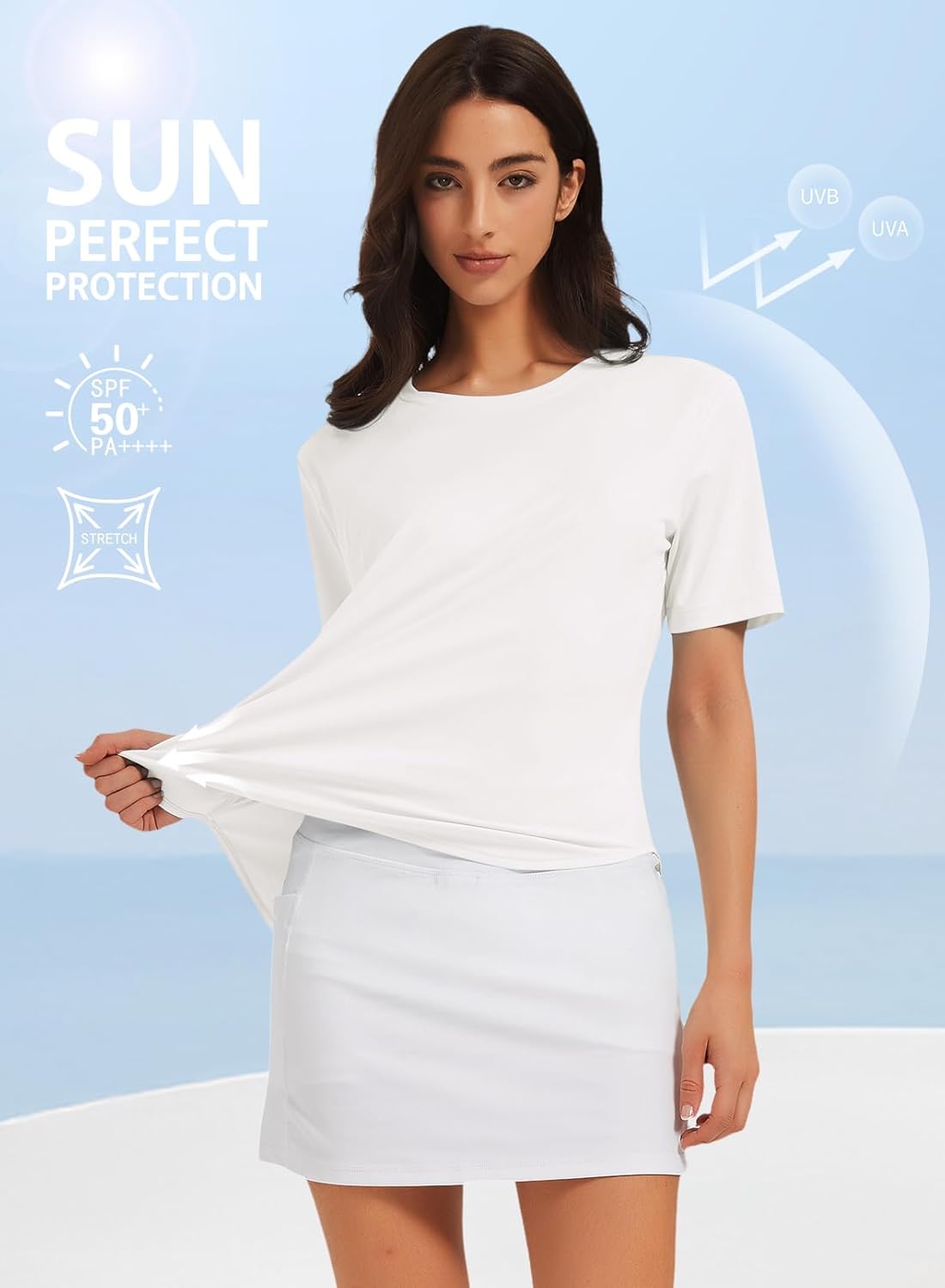 Hiverlay Workout Tops for Women UPF 50+ Short Sleeve Athletic Shirts with Side Slits - Image 3