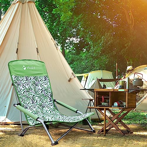 Villey Low Beach Chair, High Back Folding Beach Chair For Adults thumb #1