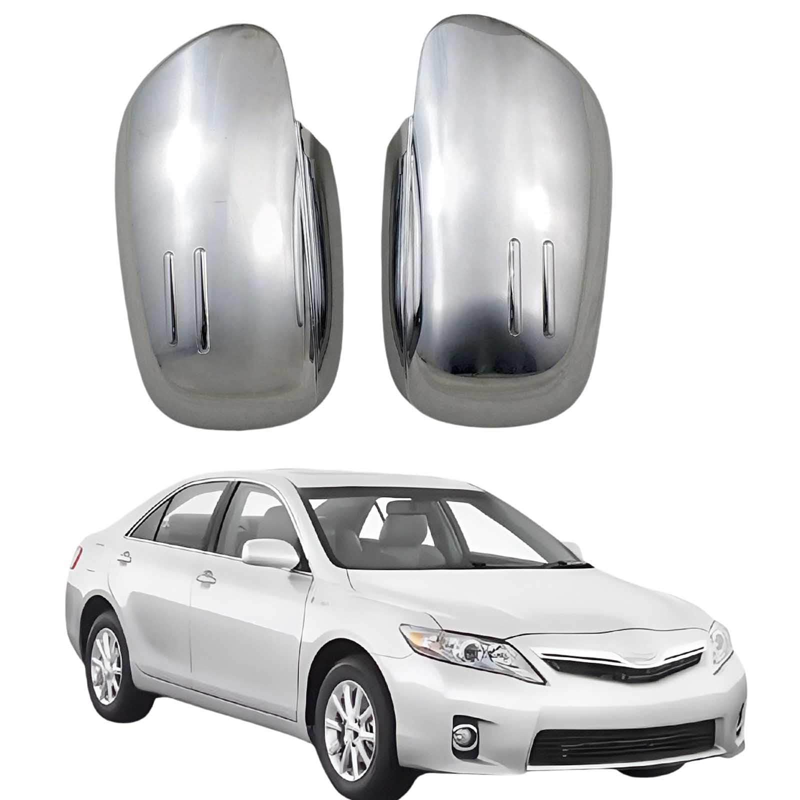 PAPEP Door Mirror Cover Caps for Toyota Camry 2007-2011 Plating, Left Right Side Wing Rearview Mirror Cover Lid 2 Pieces Exterior Styling Accessory