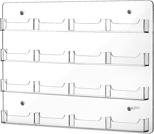 Soporte para tarjetas de visita de acrílico para montaje en pared, estante de exhibición de calcomanías transparentes, múltiples soportes para