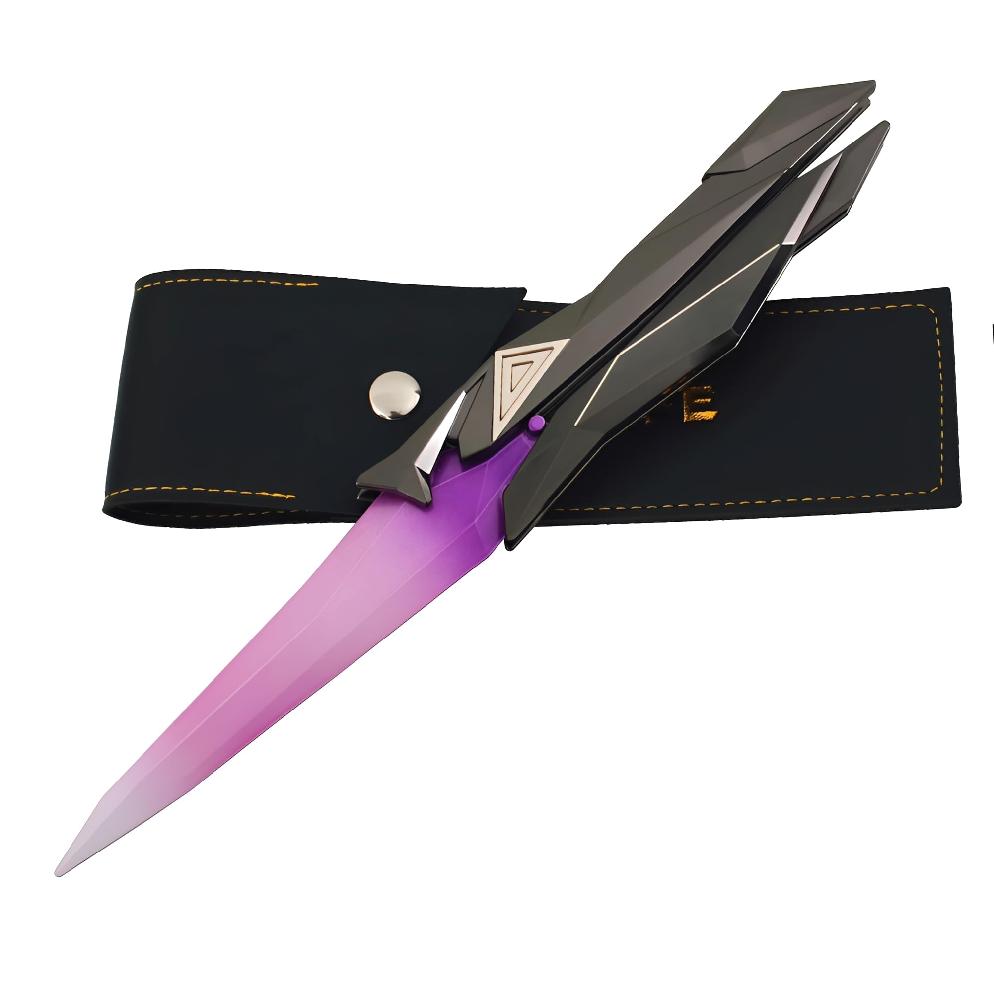 JHRFU Large Singularity Butterfly Model,Length 27Cm/10.7Inch,Four Colors Available,with A Leather Sheath,All-Metal Game Collectibles,Purple