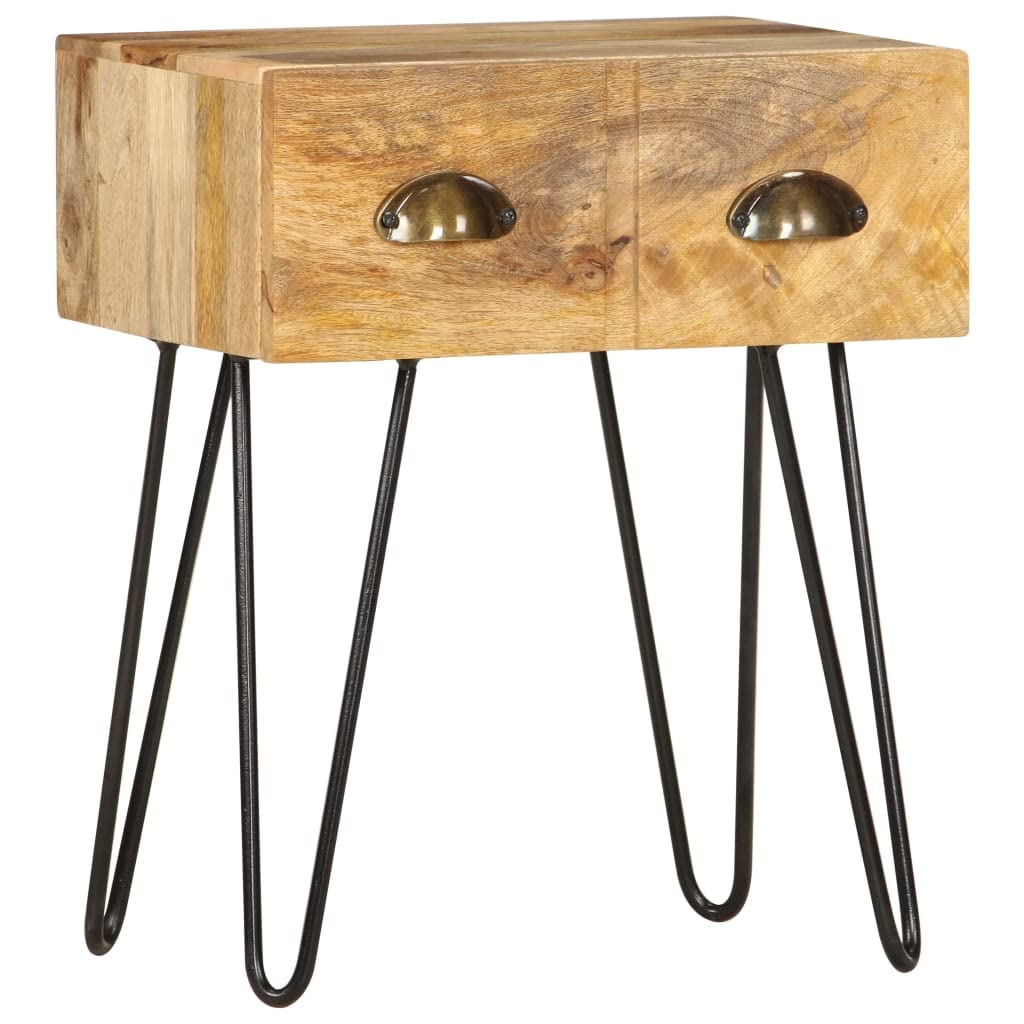 Table de chevet en bois massif de manguier 40 x 30 x 50 cm