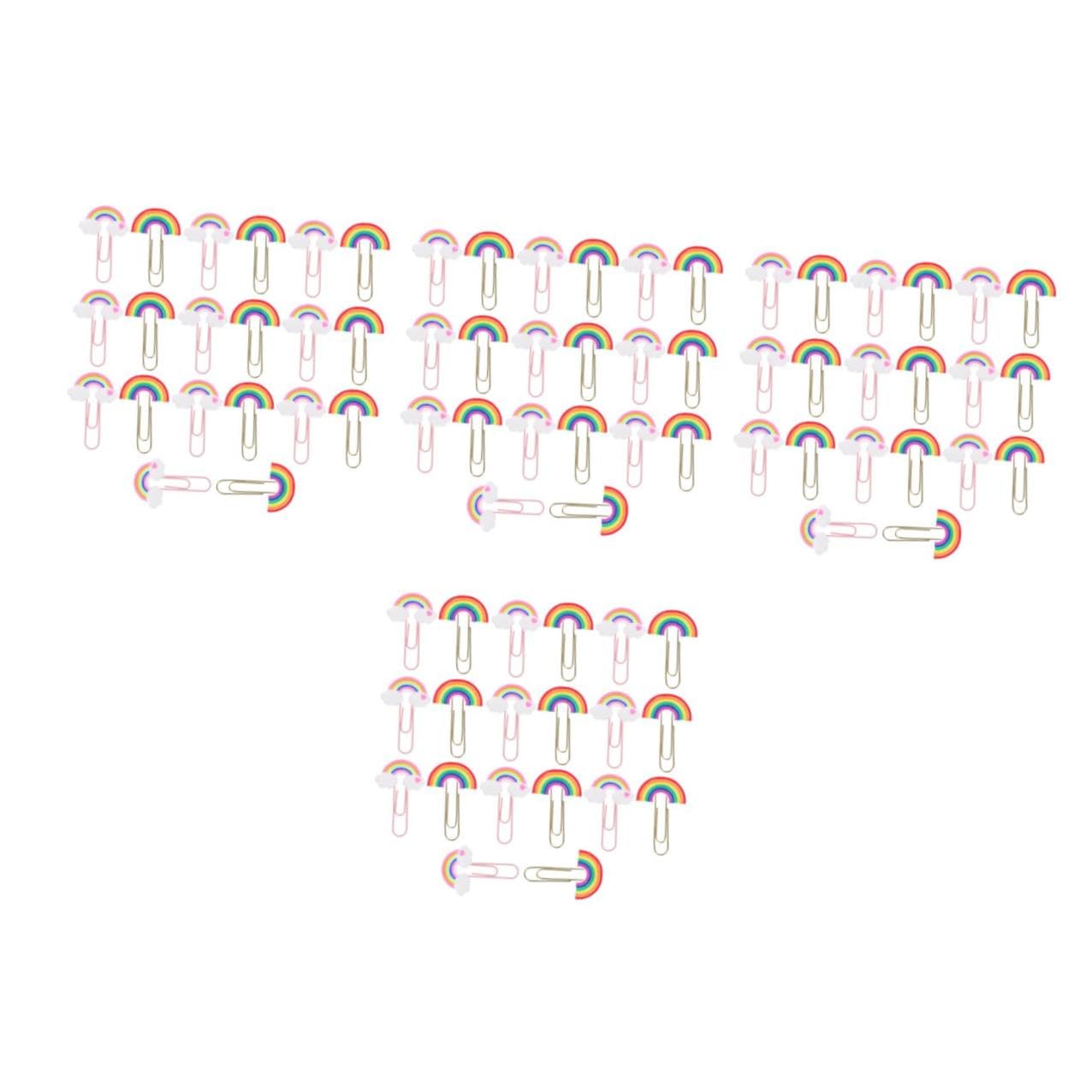 OSALADI 4 Sätze Farbige Büroklammern Niedliche Rainbow Clips Für Dokumente Lesezeichen Und Bastelprojekte Vielseitige Büroklammern Für Zuhause Schule Und Büro 20 Stück * 4