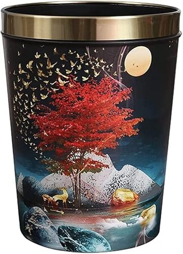 DHAEY Kitchen Trash Cans Garbage Cans, Decorative Small Trash Can Garbage Container Bin Wastebasket with Patterned Waste Baskets Home & Kitchen