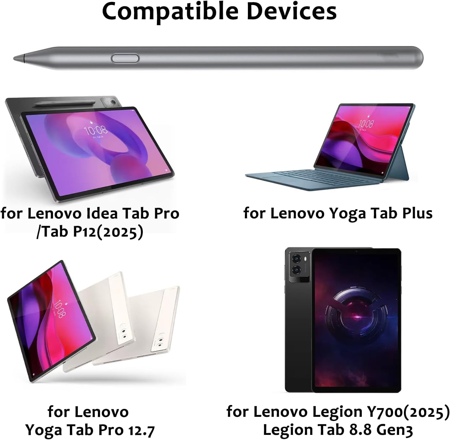 Tab Pen Plus for Lenovo Tab Pen Pro Compatible with Lenovo Idea Tab Pro/P12 2025,Pen for Yoga Tablet Plus/Yoga Tablet Pro 12.7,for Legion Y700 (2025)/Legion 8.8 Gen 3
