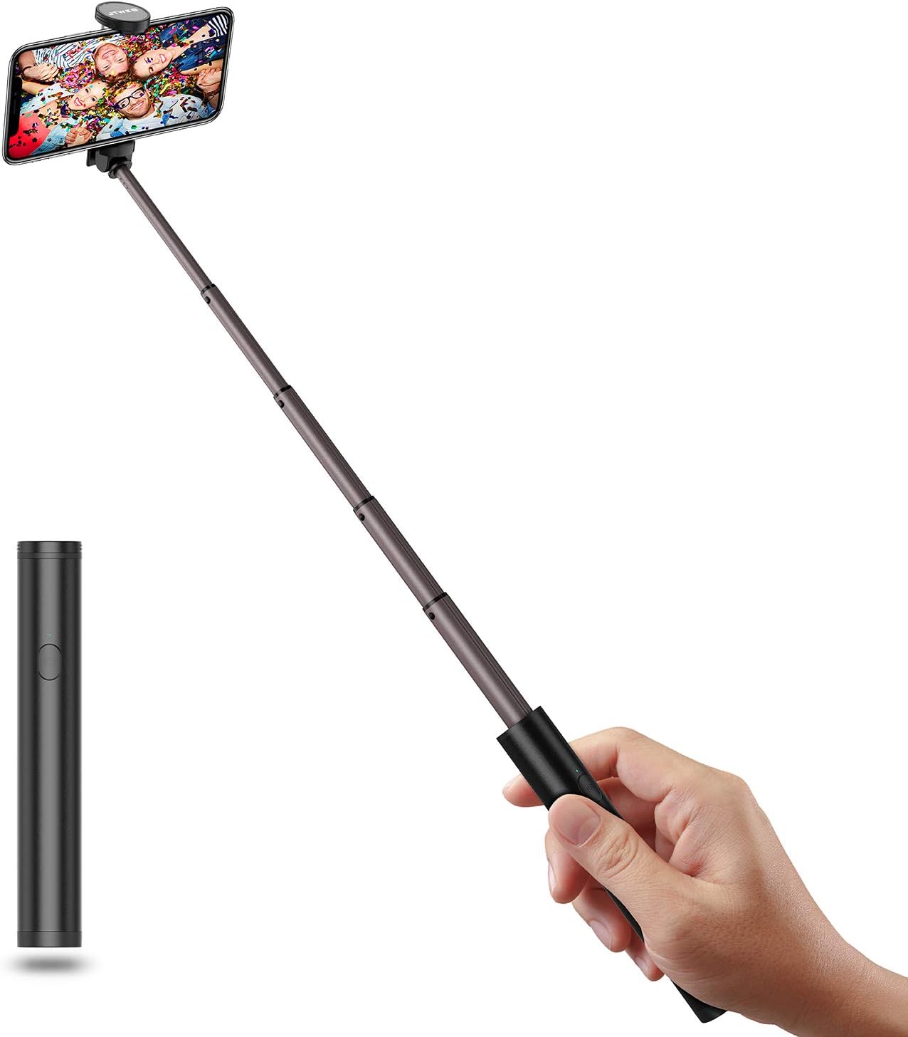 Jtweb Bluetooth Selfie Stick Mini Extendable Selfie Stick With Built-In Wireless Remote Universal for Iphone xs/xs Max/xr/x/8/8P/7/7P/6S/6/5Android Galaxy S9/8/7/6/Note, Huawei, Nubia, More