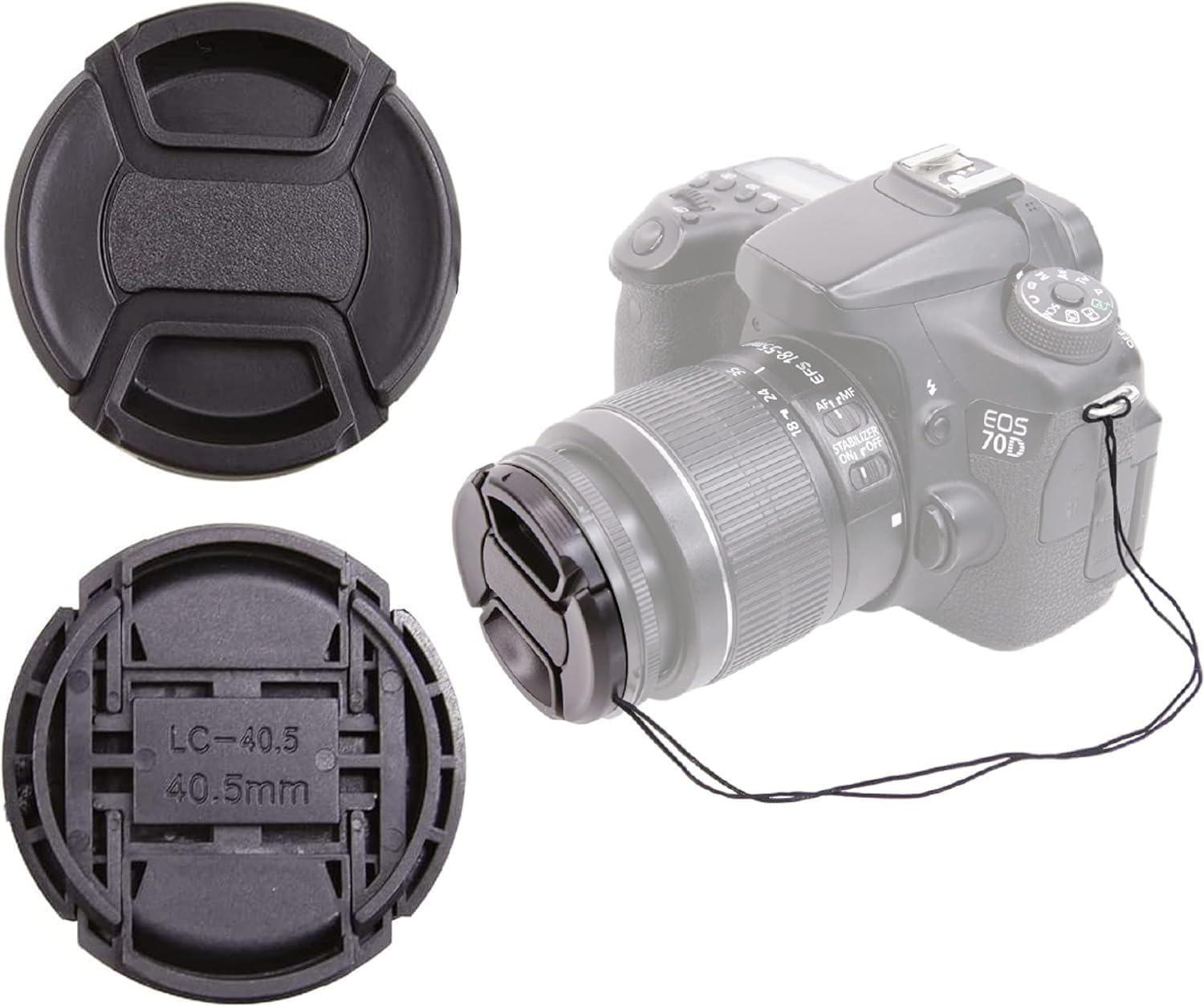 55MM Snap-On Front Lens Cap/Cover Compatible with Canon, Nikon, Sony, Pentax All DSLR Lenses Black