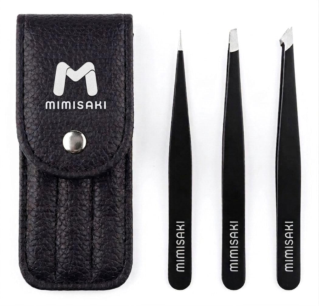 Tweezers Set for Eyebrows & Facial Hair Removal | Precision Slant Tip Plucker for Ingrown Hair, Splinter Removal & Threading | Stainless Steel Grooming Tool for Men & Women-image-19