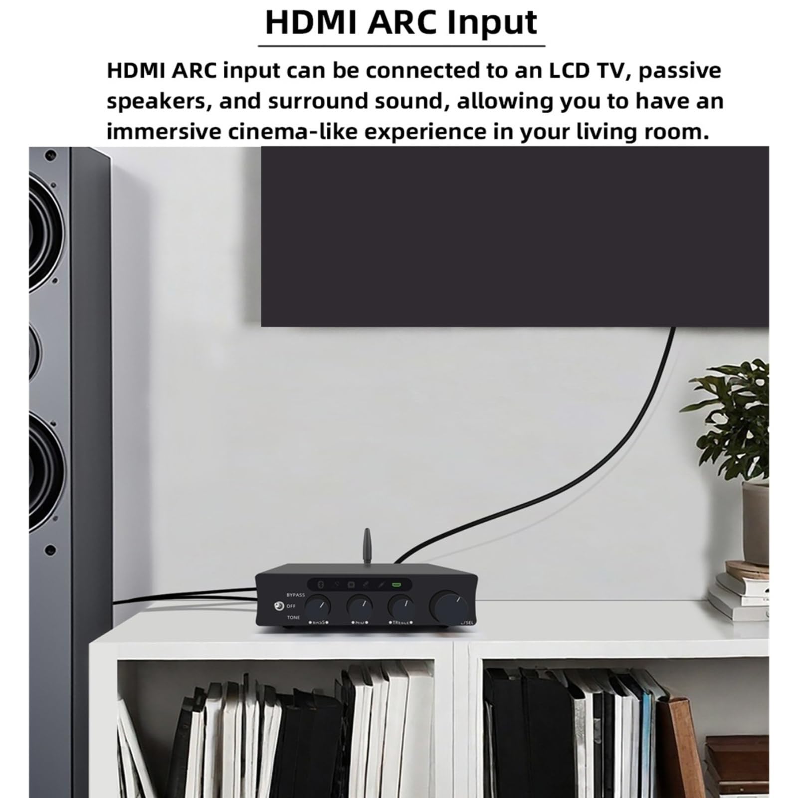 Amplificatore audio, Amplificatore PFFB con ARC Bluetooth 5.3 USB ottico multi-ingresso Subwoofer for 2.1 canali per il fai da te domestico