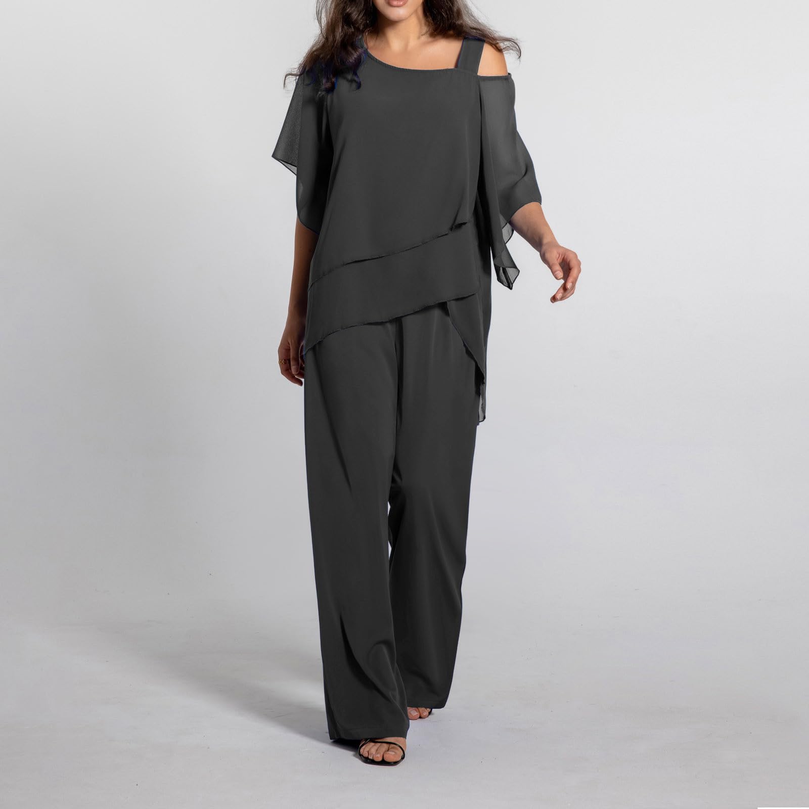 Generisch 2025 Mujer Casual Hombro Irregular Fiesta Elegante Conjunto Dos Piezas Pantalones Cortos Poledance