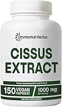 Cissus Quadrangularis Supplement 1000mg, 150 Pills, Pure Extract Powder with 40% Ketosterones, Non-GMO and Gluten-Free Cissus Extract Capsules for Men and Women
