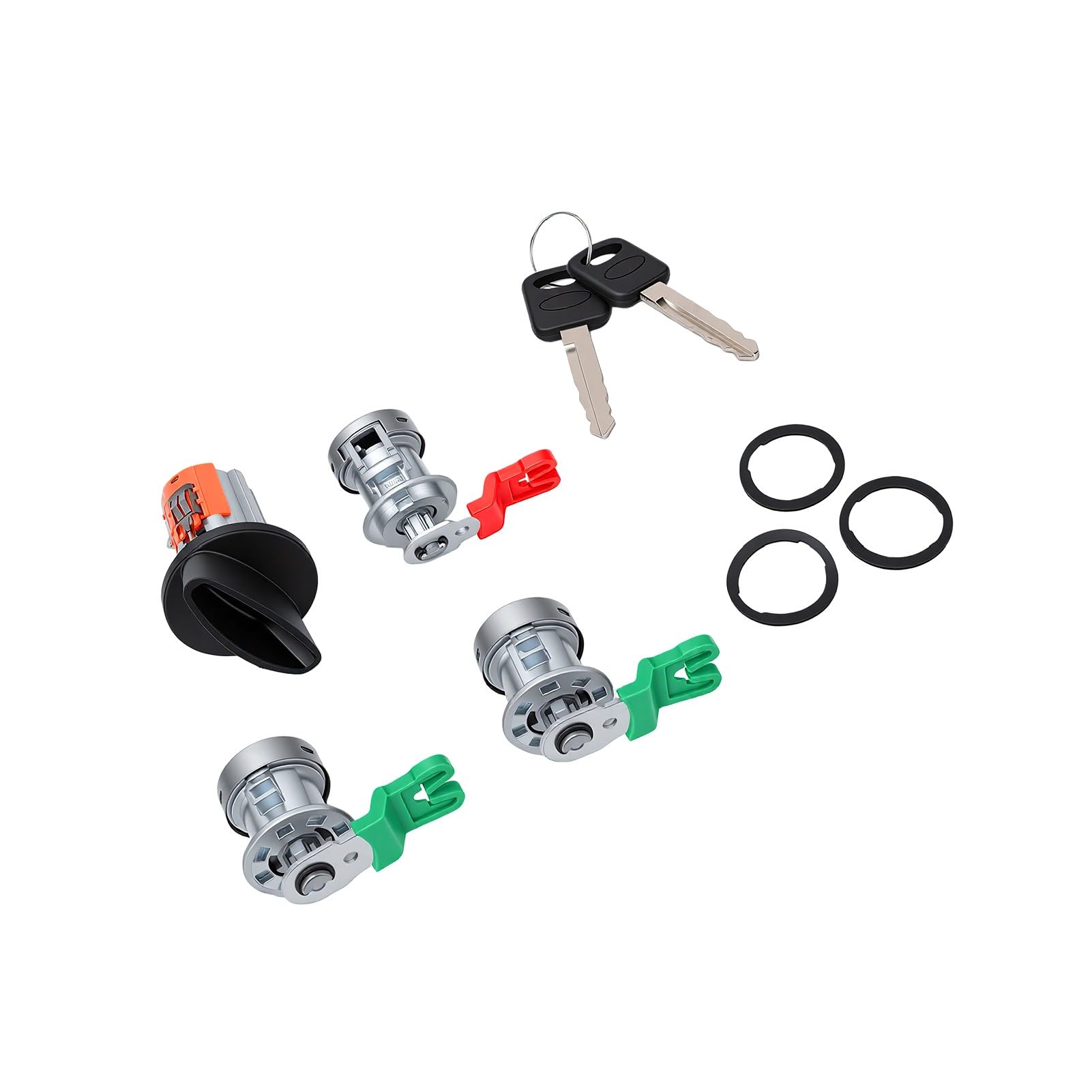 Ignition Switch Door Lock Cylinder Set, 2 Keys