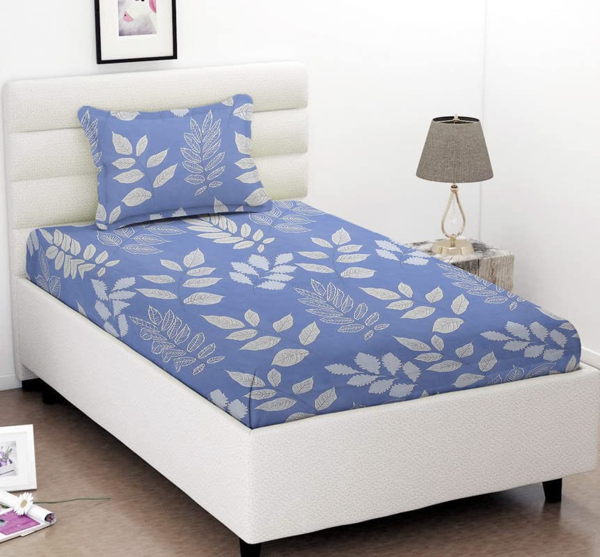 BSB HOME® Prime Collection 180 TC Cotton-Blend Single Size(90x60) Inch 1 Bedsheet with 1 Pillow Covers Single Bedsheet for Single Bed (Light Grey & White) (B0BQF1N7DJ) Amazon Price History, Amazon Price Tracker