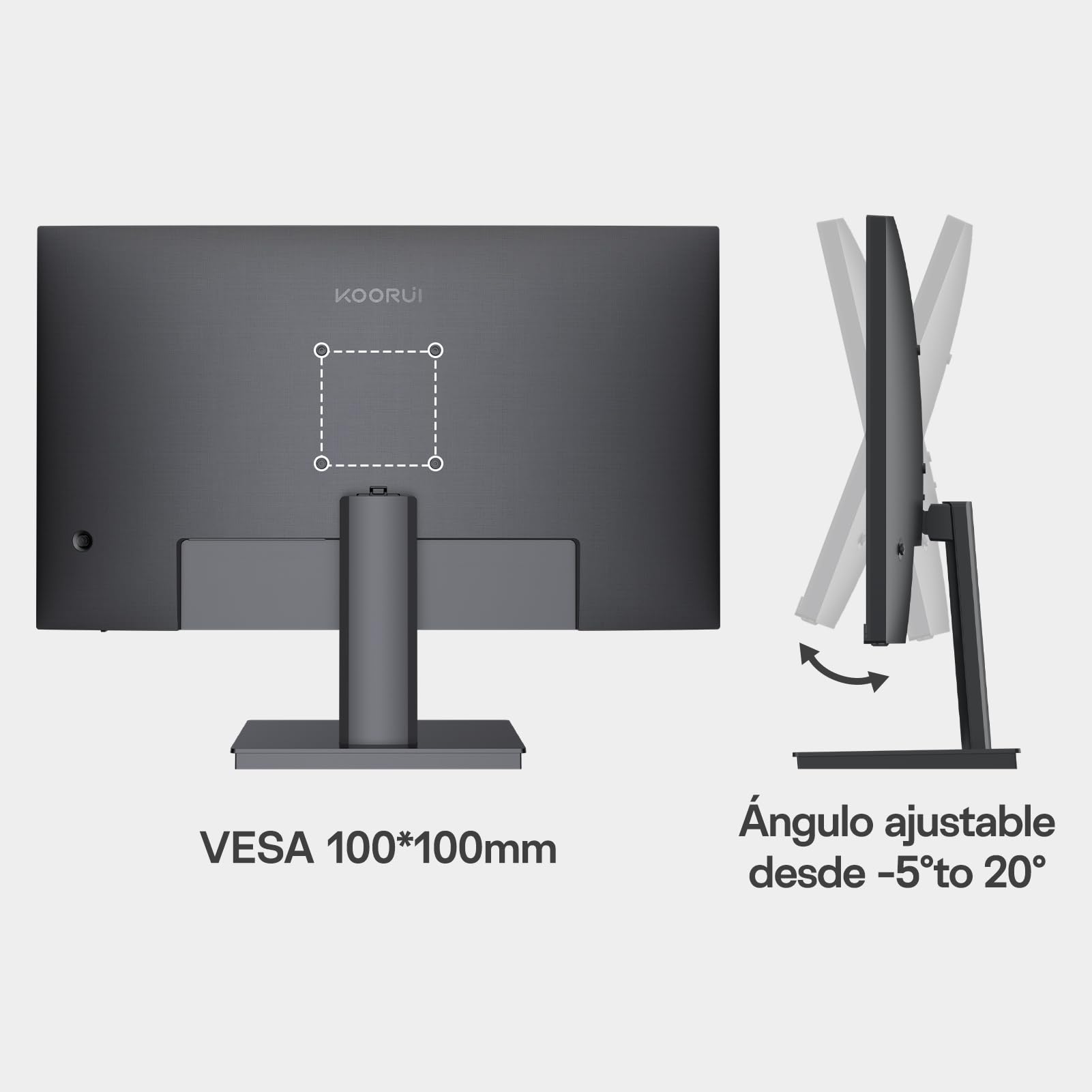 KOORUI Monitor 32 Pulgadas 4k, UHD 3840×2160, VA, 60Hz, Adaptive Sync | 95% DCI-P3,HDR10,sincronización adaptativa,Altavoces Integrados x 2,HDMI 2.0 ×2 y DP 1.4,VESA 100×100