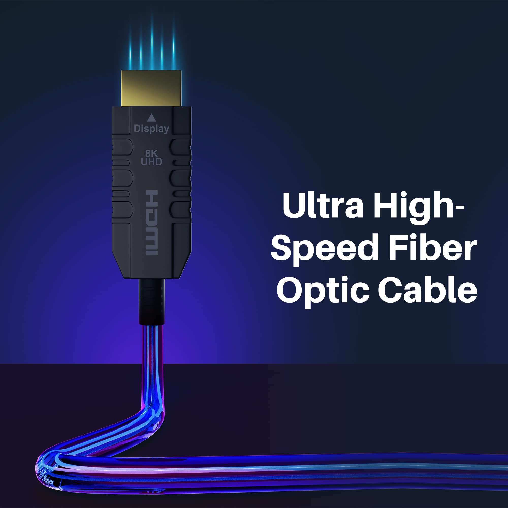 Cable HDMI® de fibra óptica 8K certificado de 50 pies, cable HDMI real, Ultra HD, 48 Gbps, soporta 8K a 60Hz, 4K a 120Hz, 2K a 144Hz, HDR, HDCP 2.2 y 2.3, Dolby, eARC para Xbox, Series X, portátil,