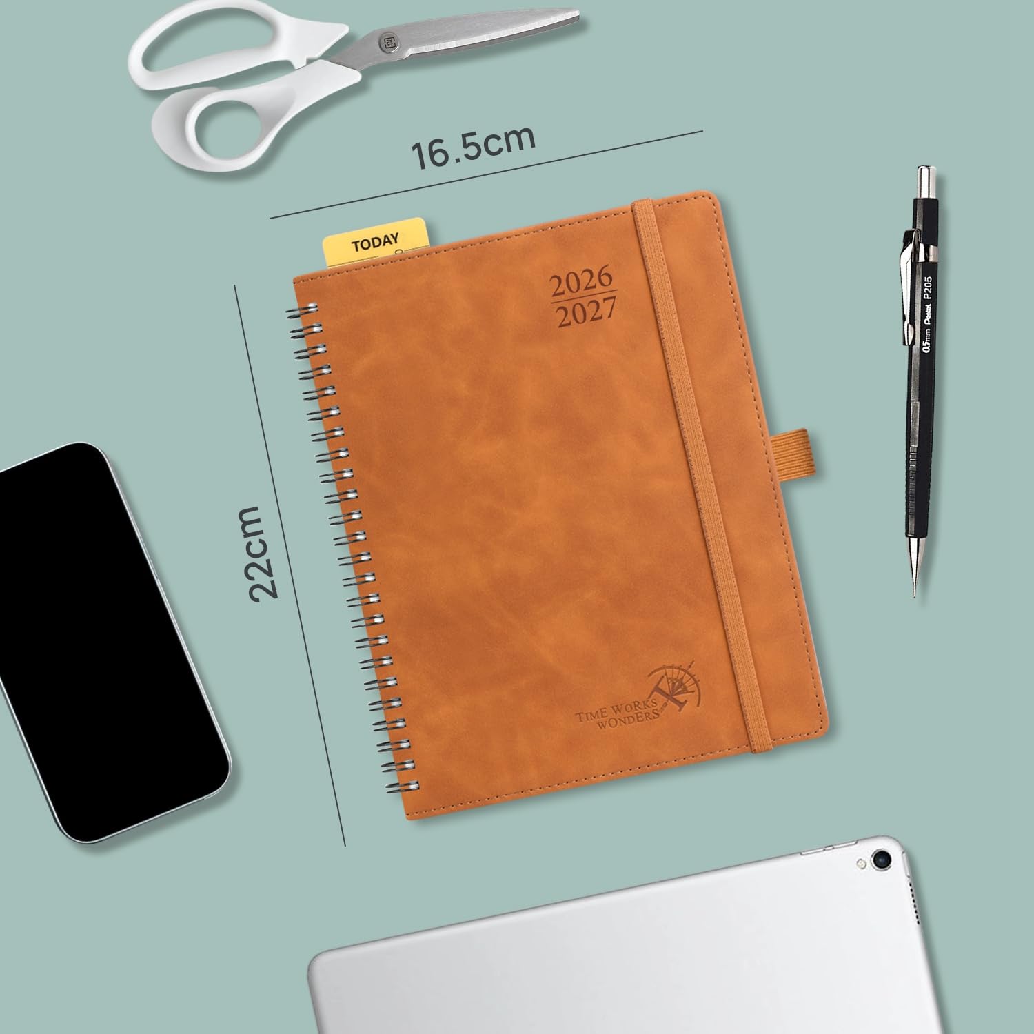 POPRUN Agenda Mensuel 2026-2027 18 Mois 22 x 16,5 cm Planner Scolaire Couverture Souple Spirale